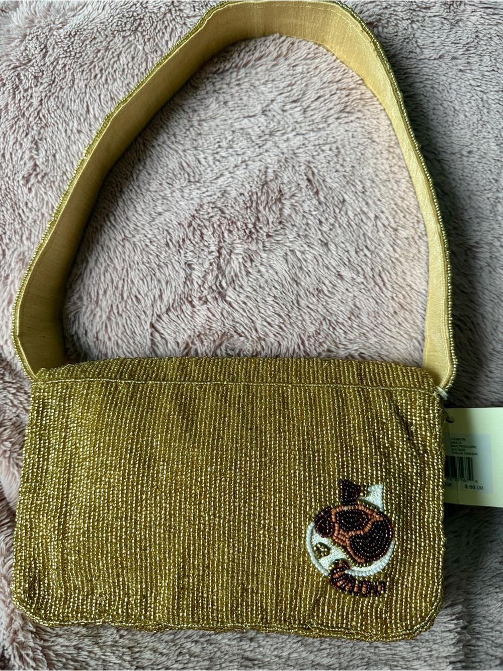 ๐ Viral SOL and Mer Beaded Cat Embroidered Shoulder Bag in Gold - Picture 7 of 15